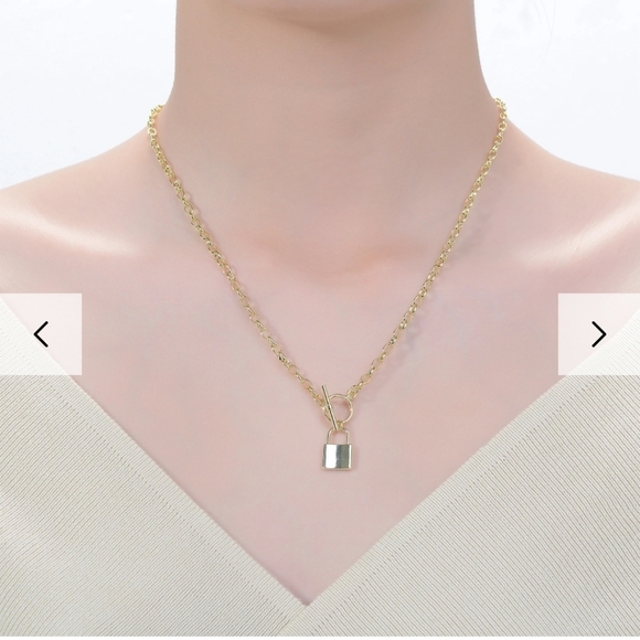 Rachel Glauber 14k Gold Plated Locket Charm Necklace. New no tags.Stylish 14k - Picture 2 of 8